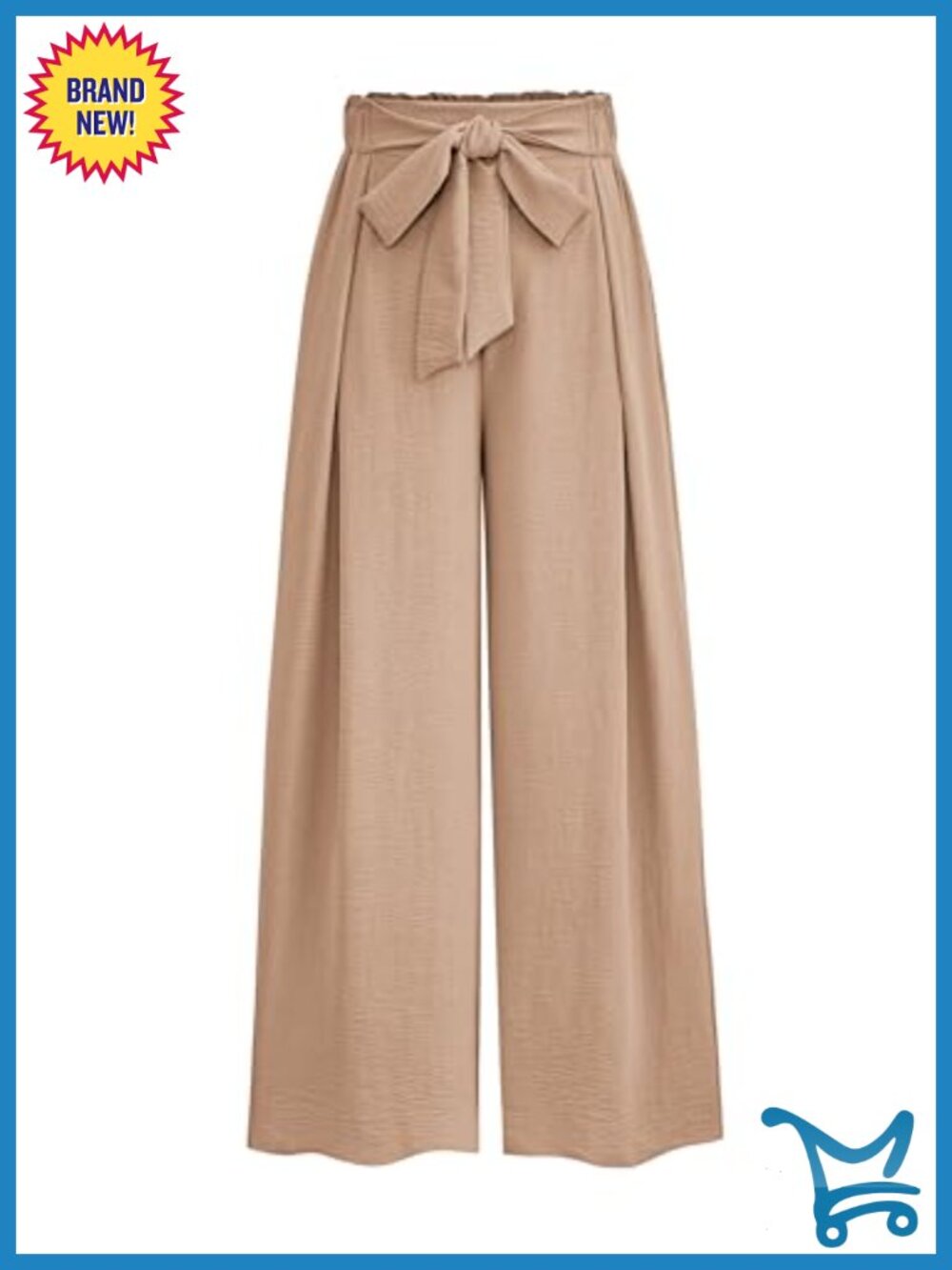 Wide Leg Work Pants High Waisted Loose Palazzo Trousers Pull On Pockets